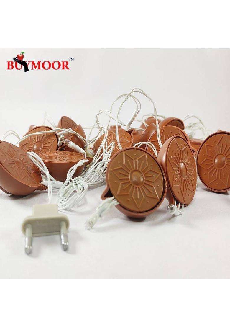 GIFTMOOR Flameless and Smokeless Traditional Diya Plastic LED for Festival Lighting Plastic Hanging Diya Set(Height 8 inch) - Indya