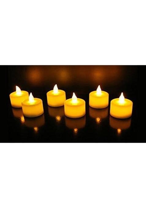 Satyam Kraft Flameless & Smokeless Decorative Candles Led Tea Light Perfect for Diwali decor. Microfibre (Pack of 6) Table Diya Set(Height 2 inch)