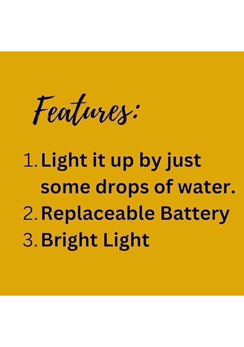 NPN Water Sensor Traditional Diya Battery Operated Flameless & Smokeless LED Diyas Plastic (Pack of 6) Table Diya Set(Height 1.5 inch) - Indya