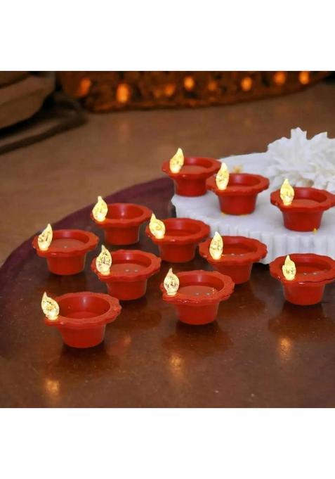 Firage Water Sensor LED Diya Eco-Friendly Led Diyas Candle Warmt Lights for Home Decor Plastic (Pack of 6) Table Diya Set(Height 2 inch)