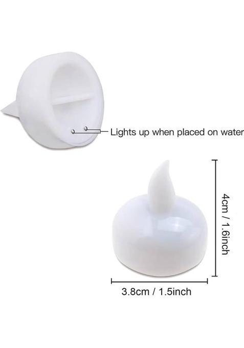 family feves Water Sensor LED Tealight Diyas Flameless Floating Candles for Diwali Plastic (Pack of 6) Table Diya Set(Height 1.5 inch)