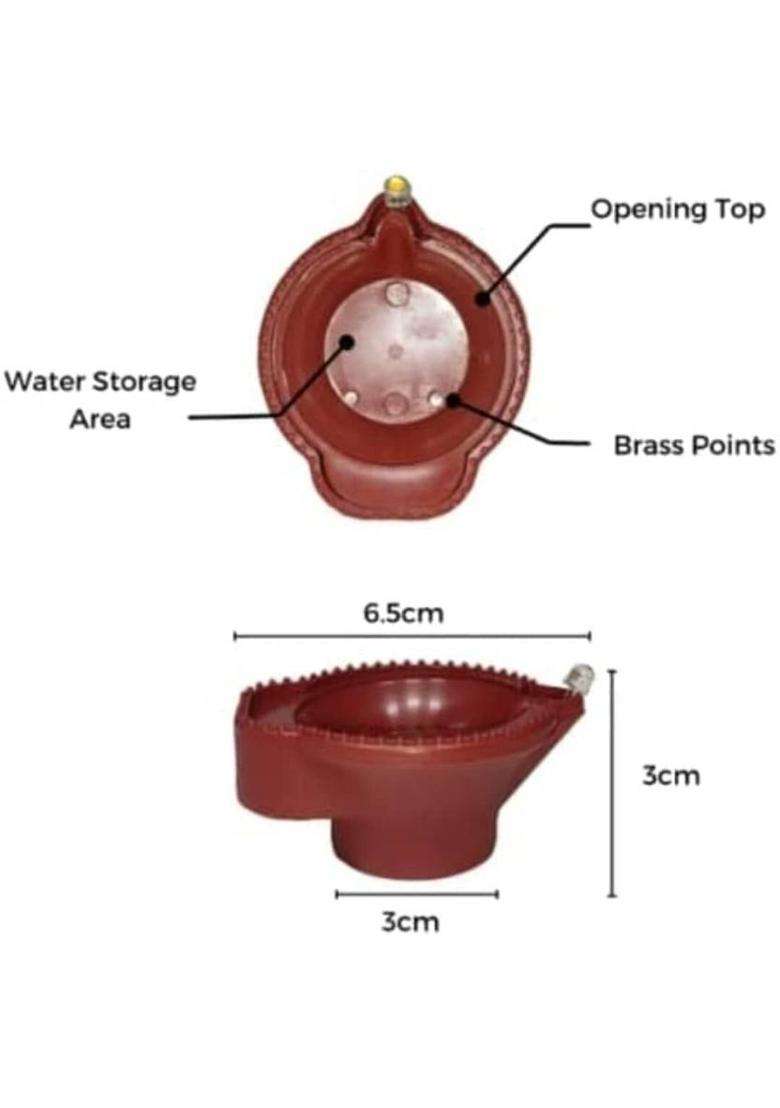 SHIVTRADRE Plastic Diwali Water Sensor Floating Led Diya Pack Of 12 Plastic (Pack of 6) Table Diya Set(Height 11 inch) - Indya