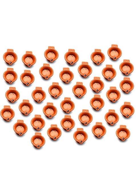 Daiwik Led Smokeless and Flameless Diya Light With Liquid Sensor Plastic (Pack of 48) Table Diya Set(Height 1.5 inch)