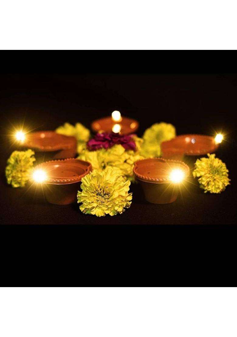 SACRO LED Water Diya Water Sensor Diya for Diwali Festival Home & Office DcorQF271 Plastic (Pack of 30) Table Diya Set(Height 2 inch) - Indya