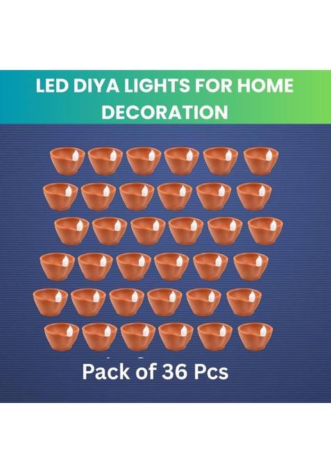 SACRO LED Water Diya Water Sensor Diya for Diwali Festival Home & Office DcorZW440 Plastic (Pack of 36) Table Diya Set(Height 2 inch)