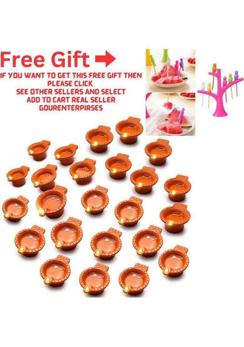 ZURU BUNCH Plastic (Pack of 12) Table Diya Set(Height 1.1 inch) - Indya