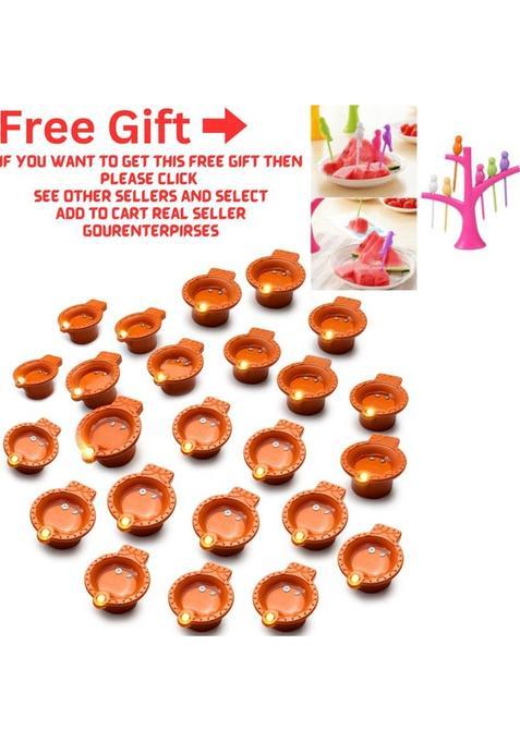 ZURU BUNCH Plastic (Pack of 12) Table Diya Set(Height 1.1 inch)