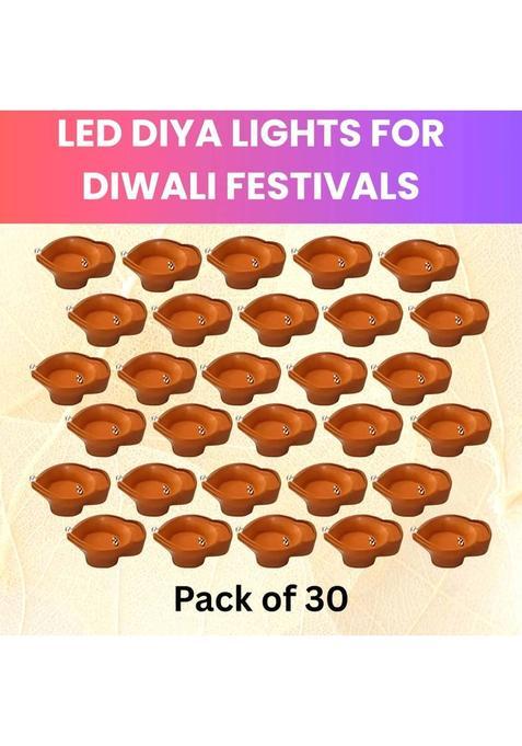 Guggu LED Water Diya Water Sensor Diya for Diwali Festival Home & Office DcorEF279 Plastic (Pack of 30) Table Diya Set(Height 2 inch)
