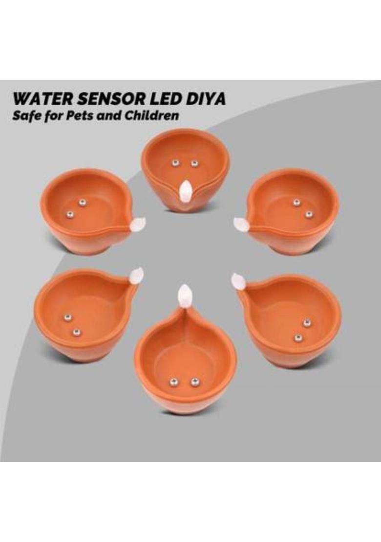 Guggu LED Water Diya Water Sensor Diya for Diwali Festival Home & Office DcorQQ25 Plastic (Pack of 24) Table Diya Set(Height 2 inch) - Indya