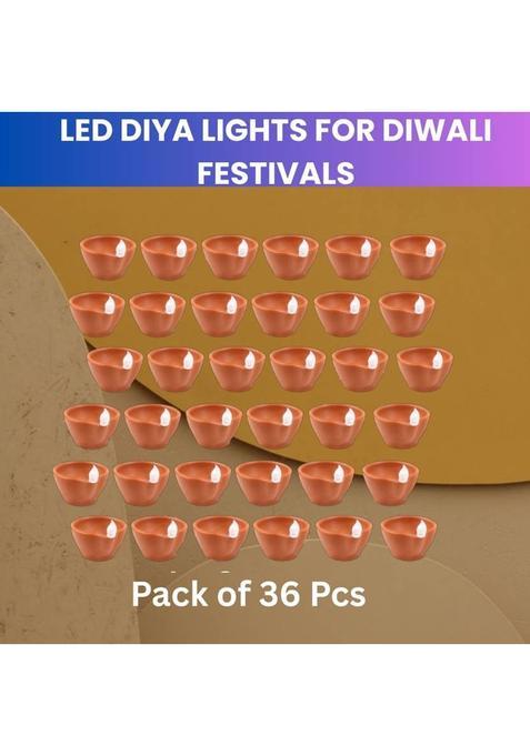 SACRO LED Water Diya Water Sensor Diya for Diwali Festival Home & Office DcorZQ79 Plastic (Pack of 36) Table Diya Set(Height 2 inch)