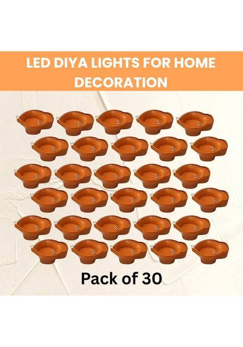 Frony LED Water Diya Water Sensor Diya for Diwali Festival Home & Office DcorEF216 Plastic (Pack of 30) Table Diya Set(Height 2 inch)
