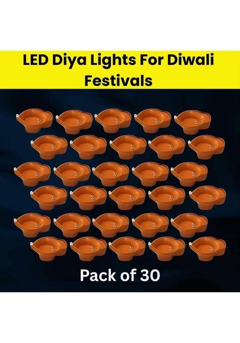 Guggu LED Water Diya Water Sensor Diya for Diwali Festival Home & Office DcorWF2 Plastic (Pack of 30) Table Diya Set(Height 2 inch)