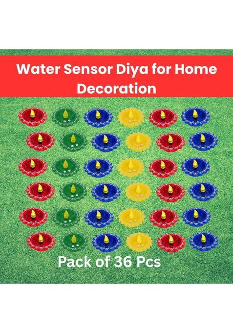 Clairbell Water Sensor LED Light Diya Flameless Tea Light for Diwali & Home DecorationX467 Plastic (Pack of 36) Table Diya Set(Height 2 inch)