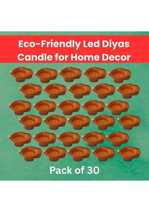 Clairbell Water Sensor Diya LED Water Diyas for Diwali Home & Office Dcor Pack of 30 C153 Plastic (Pack of 30) Table Diya Set(Height 2 inch)