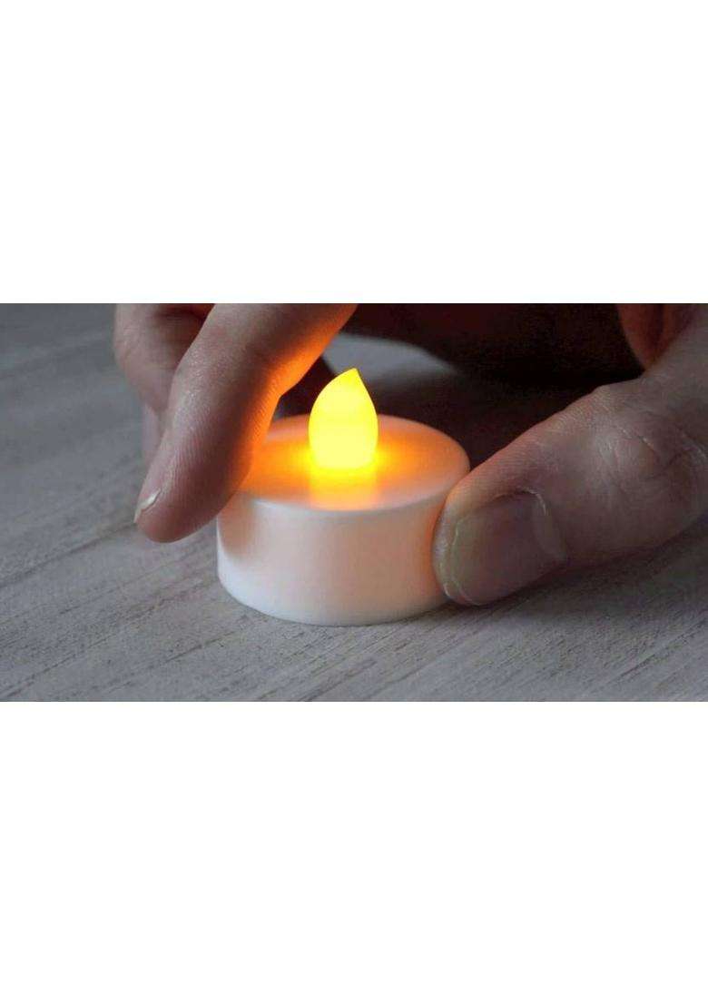 MAAUVTOR Floating Tealight Water Sensor Battery Operated Waterproof LED Flameless Flickering Lights Candles Perfect for Diwali Party Decorations Candle Plastic (Pack of 6) Table Diya Set(Height 3 inch) - Indya