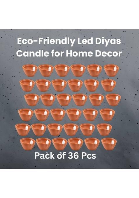 SACRO LED Water Diya Water Sensor Diya for Diwali Festival Home & Office DcorZE321 Plastic (Pack of 36) Table Diya Set(Height 2 inch)