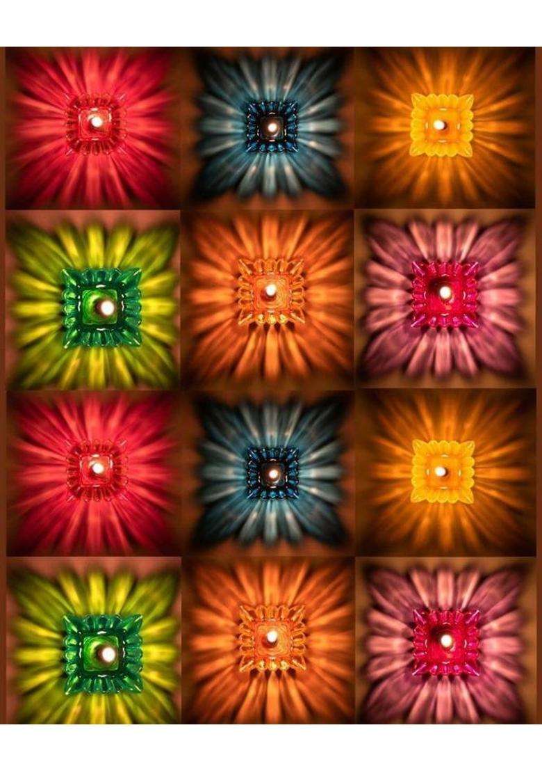 kichenkraft Diya 12 Pis Set Plastic (Pack of 12) Table Diya Set(Height 2 inch) - Indya