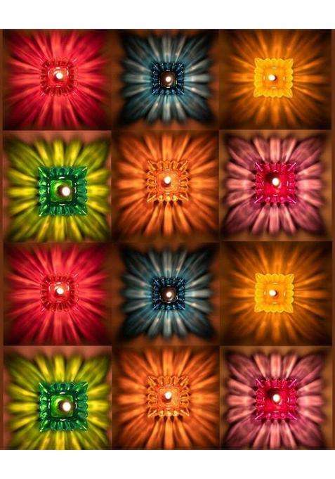 kichenkraft Diya 12 Pis Set Plastic (Pack of 12) Table Diya Set(Height 2 inch)
