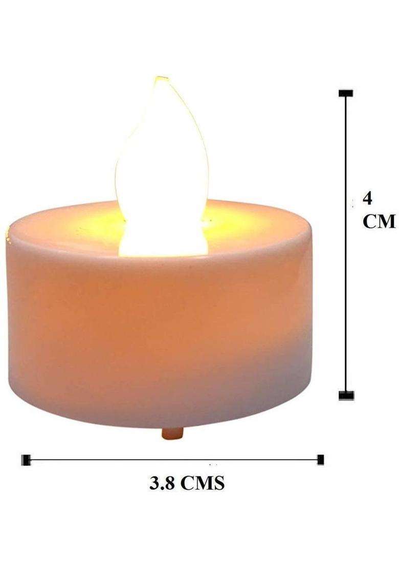 PUHBRHY Flameless Waterproof Candle Float On Water Led Floating Tea Lights Electric Candle Light for Diwali Lights Christmas Decoration Functions Spa Candle (Pack of 12) Candle (Yellow Pack of 12) Plastic (Pack of 12) Table Diya Set(Height 4 inch) - Indya