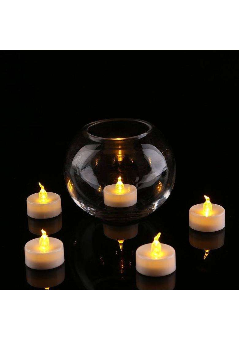 PUHBRHY Flameless Waterproof Candle Float On Water Led Floating Tea Lights Electric Candle Light for Diwali Lights Christmas Decoration Functions Spa Candle (Pack of 12) Candle (Yellow Pack of 12) Plastic (Pack of 12) Table Diya Set(Height 4 inch) - Indya