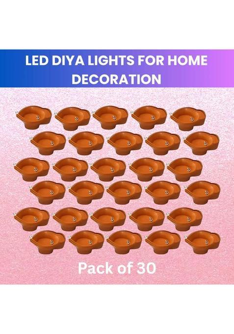 Guggu LED Water Diya Water Sensor Diya for Diwali Festival Home & Office DcorQF181 Plastic (Pack of 30) Table Diya Set(Height 2 inch)