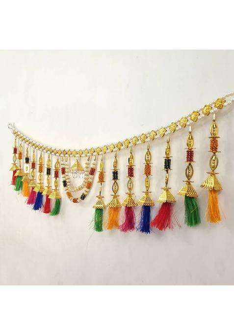 Ecommall Toran Door Hanging Bandarwal for Home Office Decoration Temple Diwali Toran(Plastic Acrylic Crystal Beads)