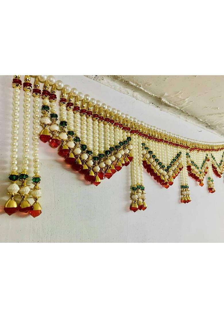 BLACK BERLIN Crystal Pearl Handmade Main Door Hanging Bandhanwar Multicolor Toran(Crystal Beads) - Indya