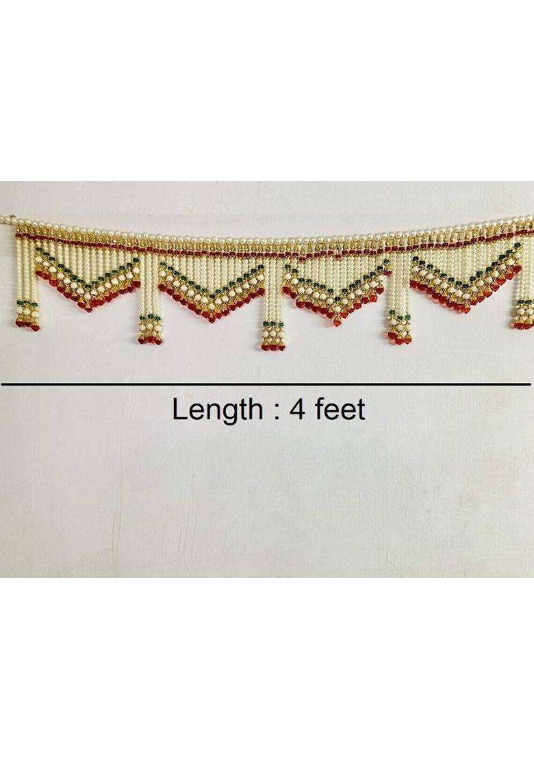 BLACK BERLIN Crystal Pearl Handmade Main Door Hanging Bandhanwar Multicolor Toran(Crystal Beads) - Indya
