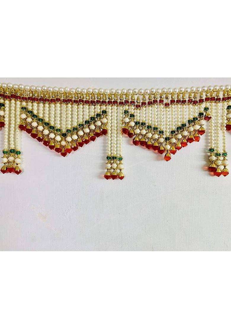 BLACK BERLIN Crystal Pearl Handmade Main Door Hanging Bandhanwar Multicolor Toran(Crystal Beads) - Indya