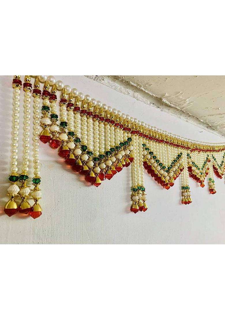 BLACK BERLIN Crystal Pearl Handmade Main Door Hanging Bandhanwar Toran(Crystal Beads) - Indya
