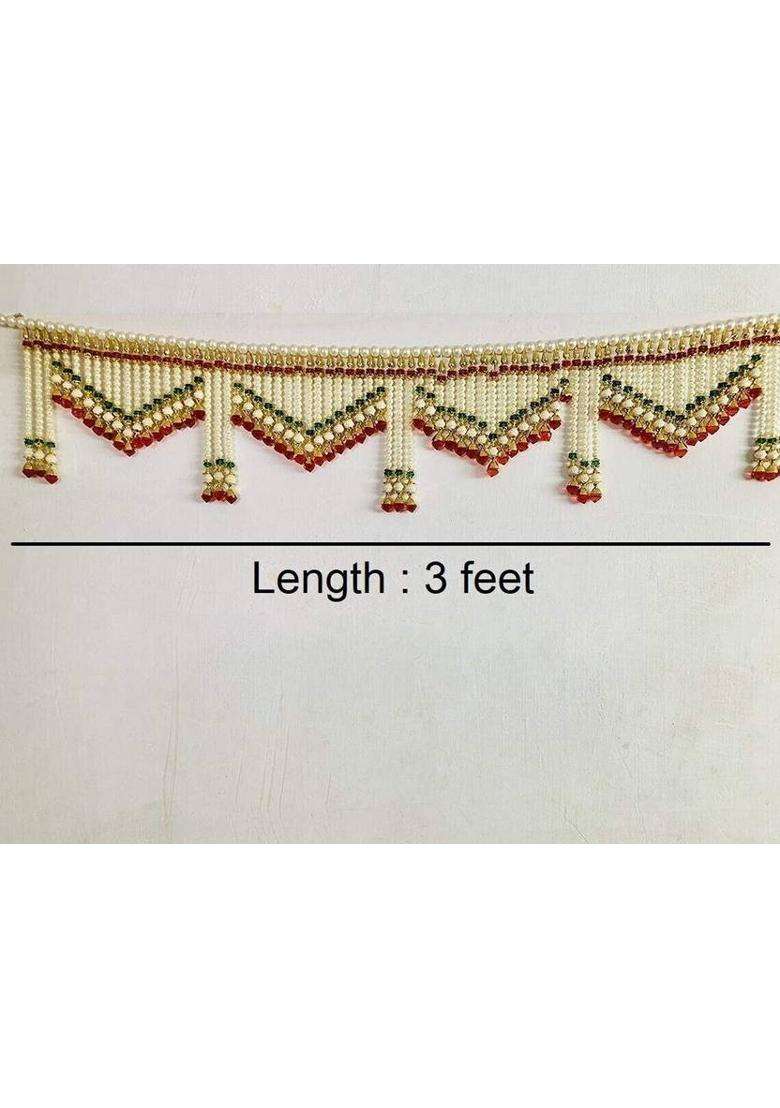 BLACK BERLIN Crystal Pearl Handmade Main Door Hanging Bandhanwar Toran(Crystal Beads) - Indya