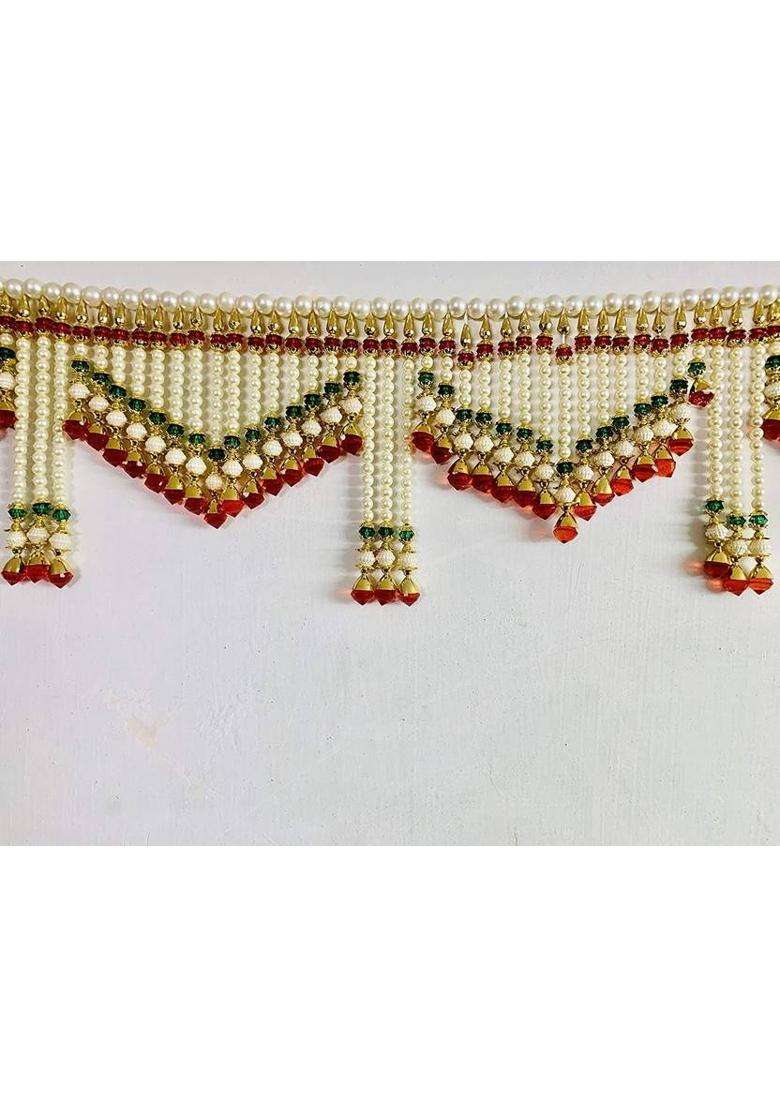BLACK BERLIN Crystal Pearl Handmade Main Door Hanging Bandhanwar Toran(Crystal Beads) - Indya