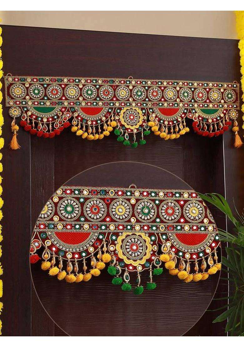 TIED RIBBONS Hanging Toran for Door and Temple (Bandhwar) Toran for Diwali Decoration Toran - Indya