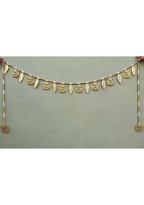 GINROO Wall Decoration Door Hanging Handmade Moti Toran with Beads and Ganeshji Decorative Toran/Bandarwal/Diwali Decoration Item for Home NavratriPongal Onam Wedding Toran(Plastic)