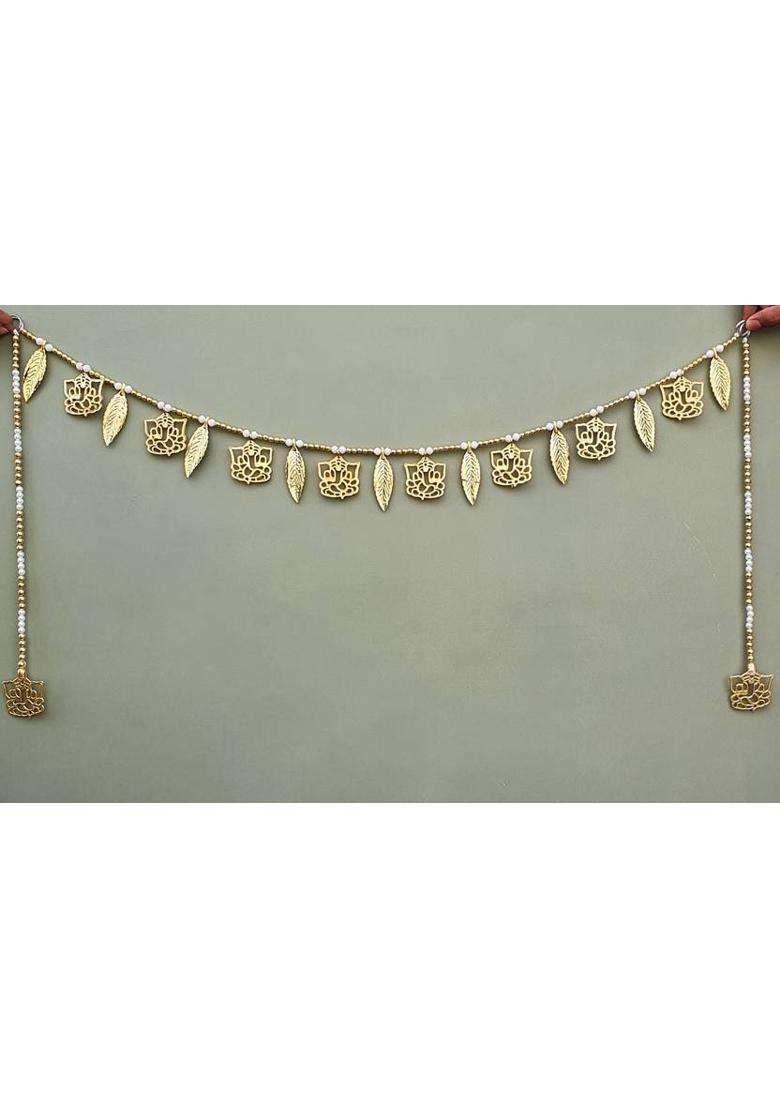 GINROO Wall Decoration Door Hanging Handmade Moti Toran with Beads and Ganeshji Decorative Toran/Bandarwal/Diwali Decoration Item for Home NavratriPongal Onam Wedding Toran(Plastic) - Indya