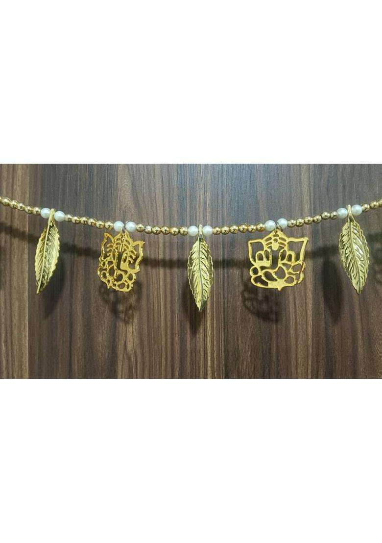 GINROO Wall Decoration Door Hanging Handmade Moti Toran with Beads and Ganeshji Decorative Toran/Bandarwal/Diwali Decoration Item for Home NavratriPongal Onam Wedding Toran(Plastic) - Indya