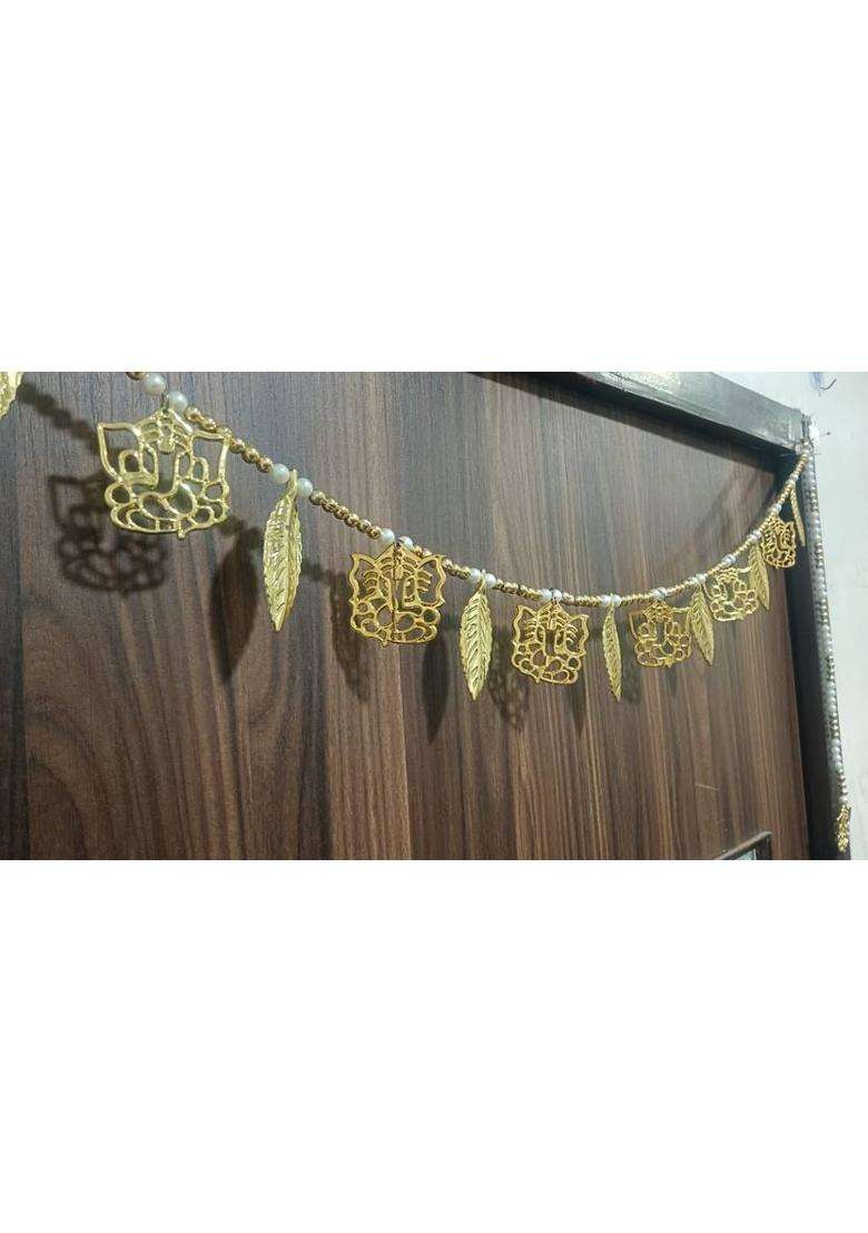 GINROO Wall Decoration Door Hanging Handmade Moti Toran with Beads and Ganeshji Decorative Toran/Bandarwal/Diwali Decoration Item for Home NavratriPongal Onam Wedding Toran(Plastic) - Indya