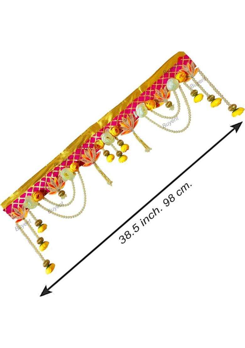 Buyent fancy bandarwal for main door lotus latkan hangings decoration wall decor toran Toran(Fabric) - Indya