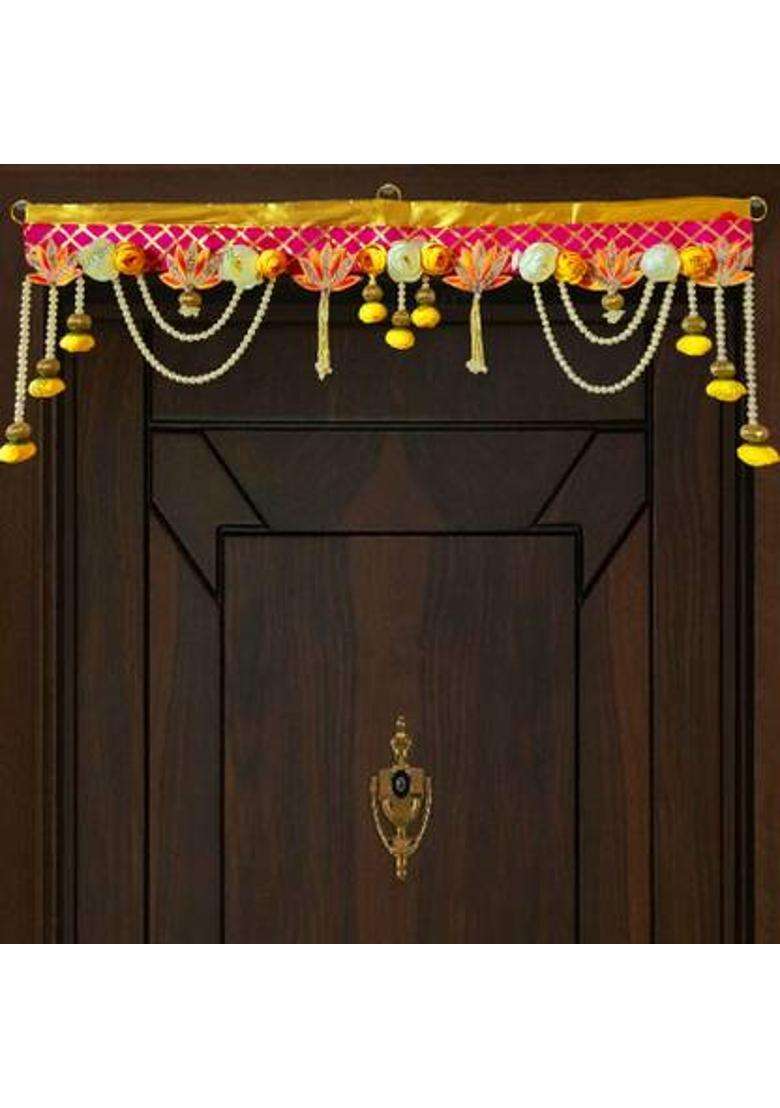 Buyent fancy bandarwal for main door lotus latkan hangings decoration wall decor toran Toran(Fabric) - Indya