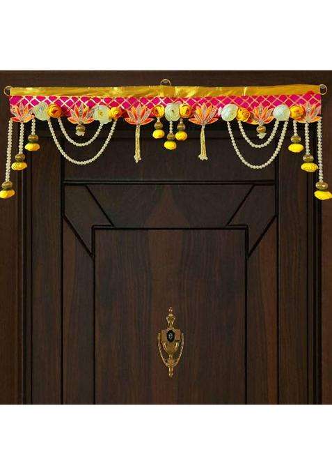 Buyent fancy bandarwal for main door lotus latkan hangings decoration wall decor toran Toran(Fabric)