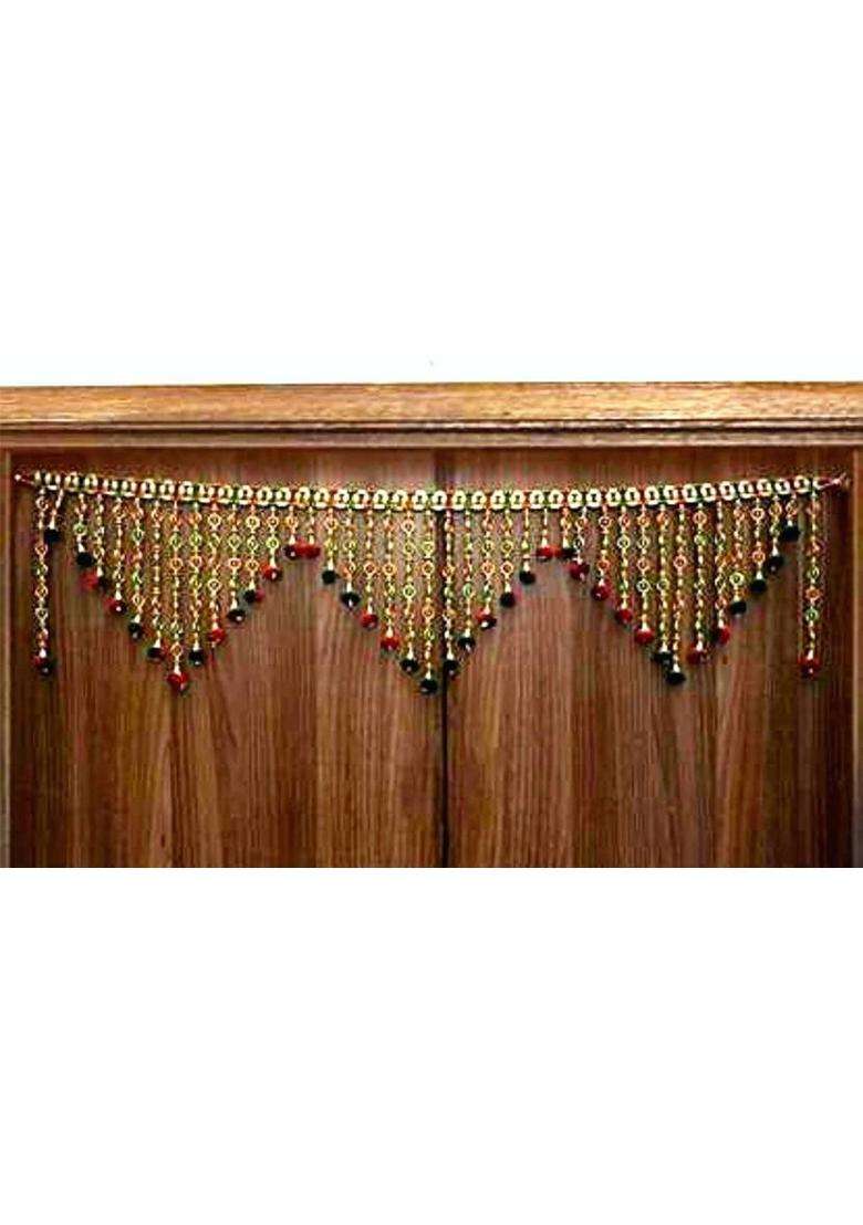 P A HEALTH AND FITNESS Traditional Woolen/Moti Jhumar Toran/Toranam Main Gate Home/Mandir Decor.3FT Toran(Thread Cotton) - Indya