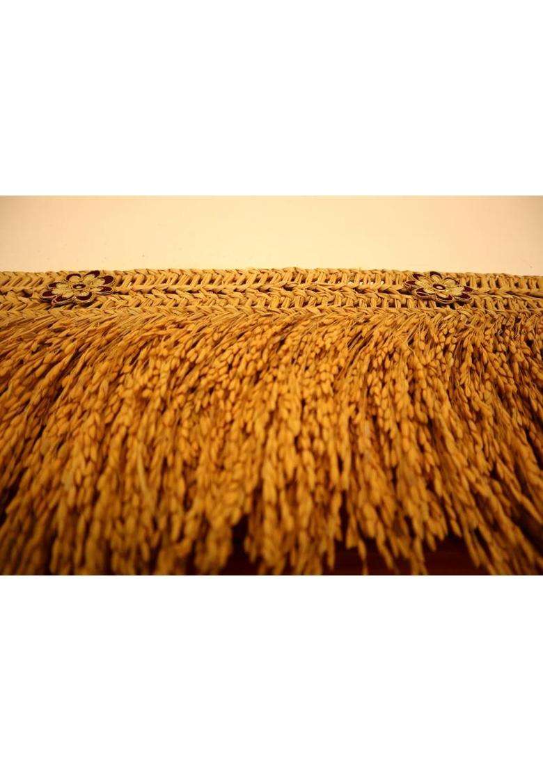 USIRA paddy toran3.5 feet paddy torana for door with maroon flowers Toran(Vetiver Root) - Indya