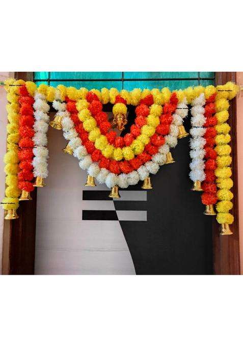 DEITY DT LIFE STYLES ARTIFICIAL MARIGOLD FLOWER DOOR SET HANGING GARLAND ( 4G ) PACK OF 1 Toran(Plastic)