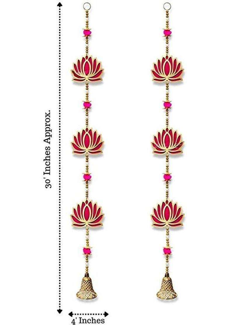 house of common 2 PC Lotus Hangings For Decoration Toran For Door Toran(MDF) - Indya