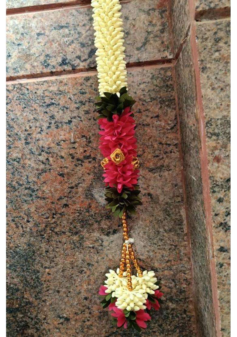 Sai TRENDING TRADITIONAL MALLE TORAN FULL DOOR SET (PINK COLOUR) Toran(ARTIFICIAL FLOWERS) - Indya