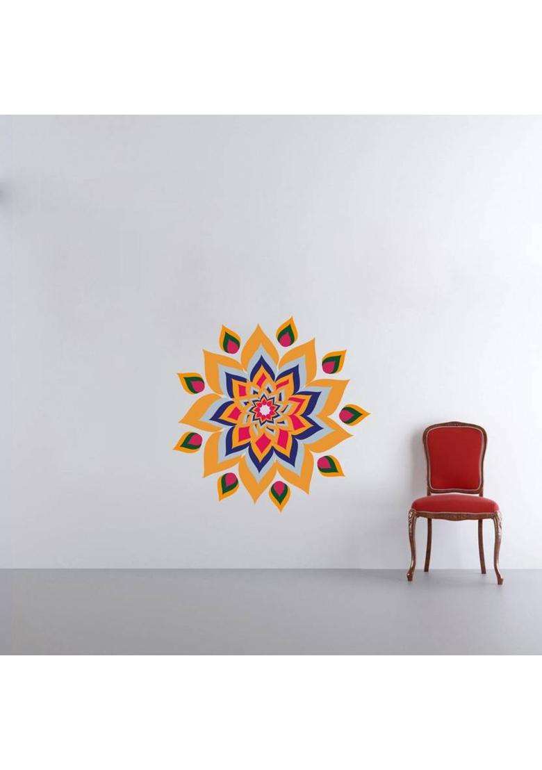 Sahaj Dcor 127 cm rangoli wall sticker Self Adhesive Sticker(Pack of 1) - Indya