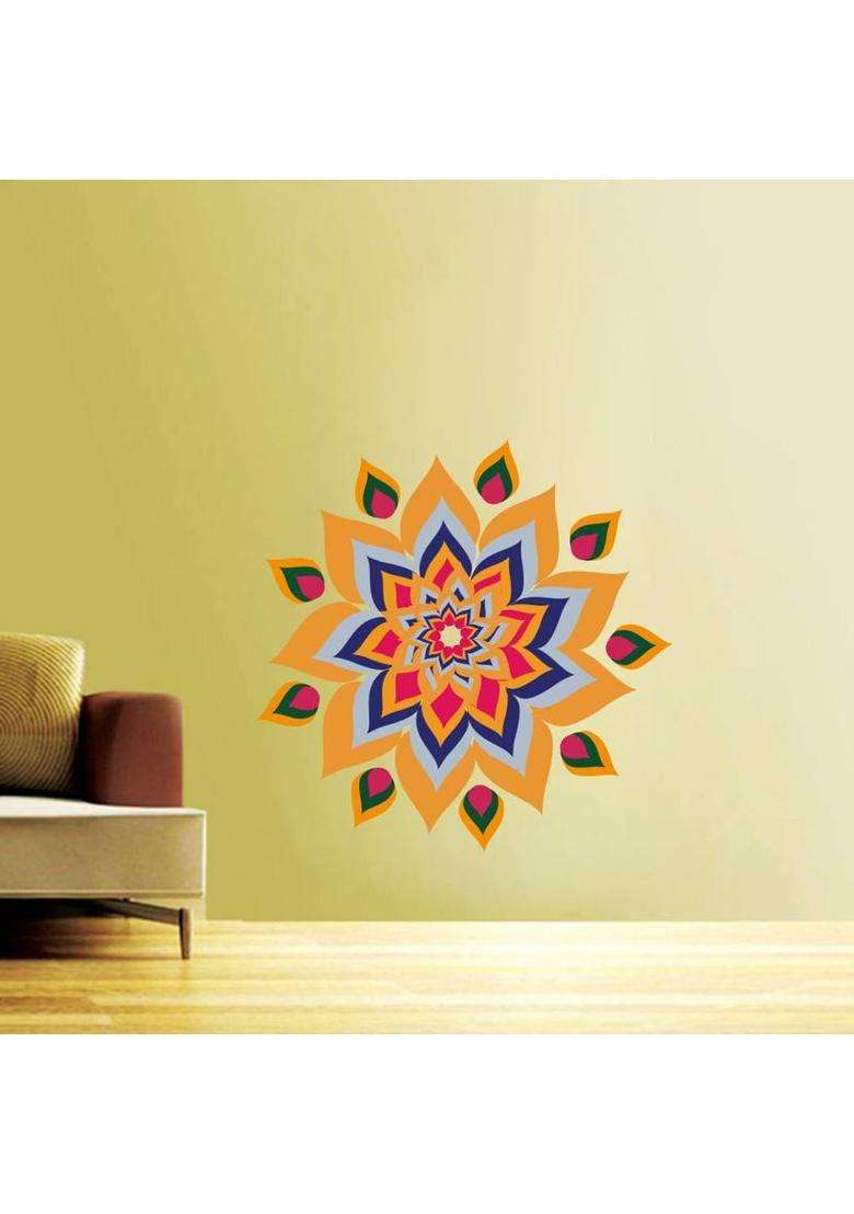 Sahaj Dcor 127 cm rangoli wall sticker Self Adhesive Sticker(Pack of 1) - Indya
