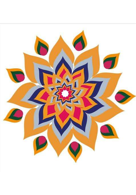 Sahaj Dcor 127 cm rangoli wall sticker Self Adhesive Sticker(Pack of 1)
