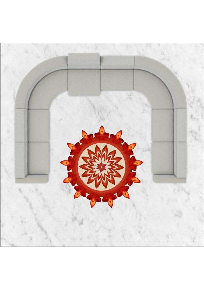 Aalam Designs 38 cm Rangoli Wall Sticker (PVC Vinyl Color- Multicolor) Self Adhesive Sticker(Pack of 1) - Indya