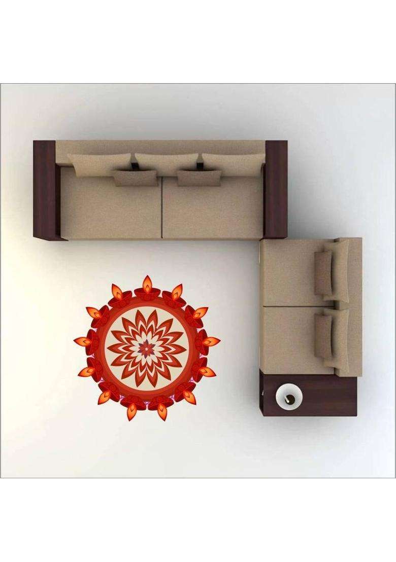 Aalam Designs 38 cm Rangoli Wall Sticker (PVC Vinyl Color- Multicolor) Self Adhesive Sticker(Pack of 1) - Indya